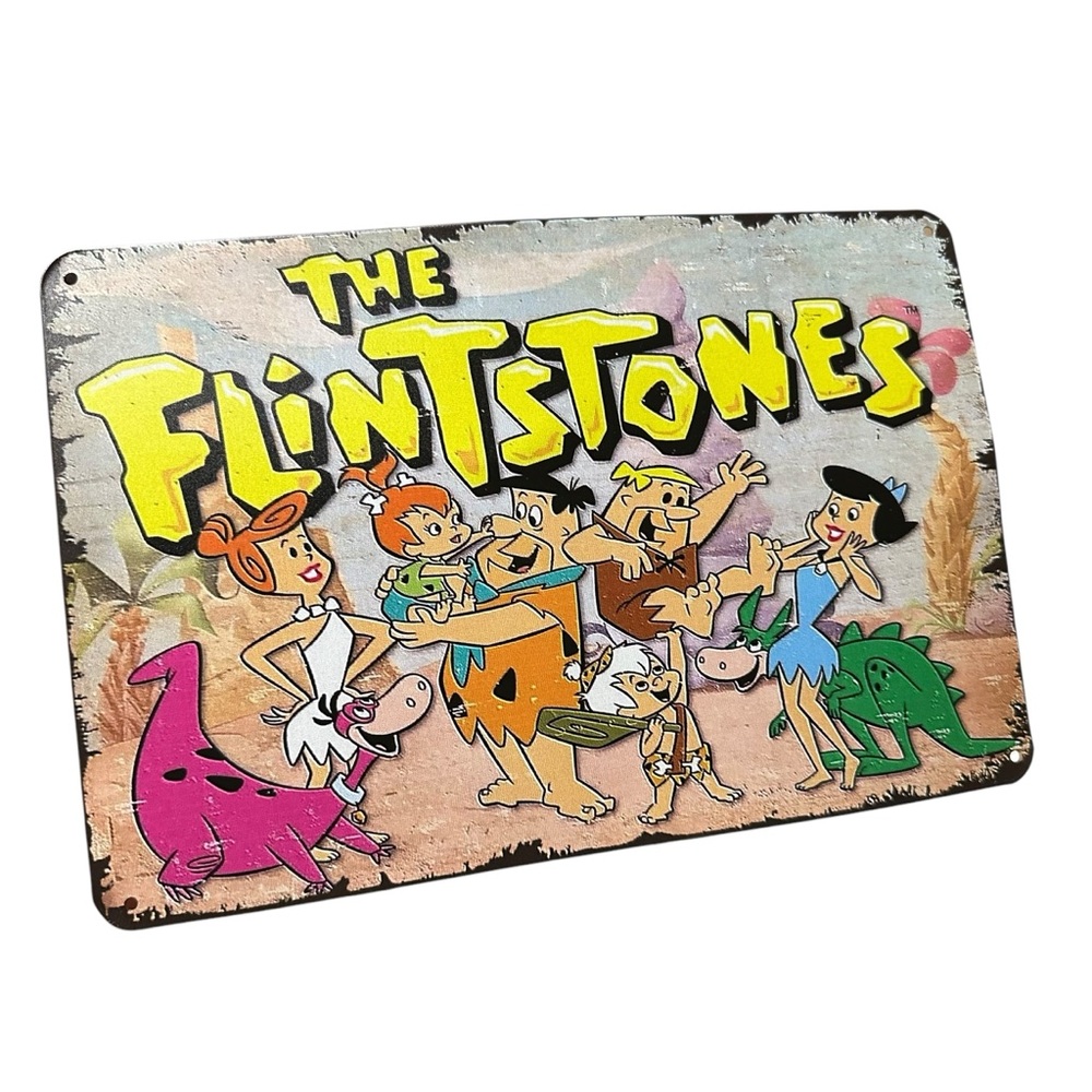 The Flintstones Tin Metal Sign Wall Hanging Picture